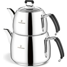 Sofram Mars Aile Boy Siyah Çaydanlık Takımı