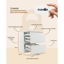 Fumor Nfc Kartlı Raylı Gizli Bölmeli Mdf Komodin (Kurulu Teslim)
