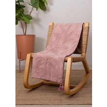 The Mia Throw Koltuk Şalı Püsküllü Gül Kurusu 170X130