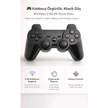 FaroxTech Ps2 ve Ps1 Uyumlu Kablosuz Oyun Kolu - 2.4g Wireless Analog Dualshock Gamepad - Siyah