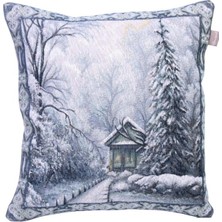 Believe Kar Tatili Jakarlı Dokuma Goblen Dekoratif Yılbaşı 40*40 Kırlent