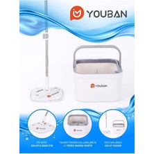 Özbience Otomatik Temizlik Seti Pro + Yedek Mop Bezli, Temiz Su ve Kirli Suyu Ayırır