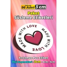 Sb Store Made With Love Ambalaj Hediye Paket Süsleme Etiketi Model 22 - 96 Adet 3cm
