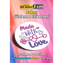Sb Store Made With Love Ambalaj Hediye Paket Süsleme Etiketi Model 27 - 96 Adet 3cm