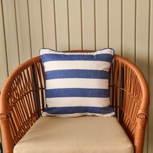 Matmel Soft Nautical Fun Çizgili Kırlent - Lacivert / Kırmızı - 40X40 cm