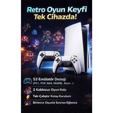 FaroxTech Ultra Retro Oyun Konsolu - 53 Emülatörlü, 2 Kablosuz Kollu 10.000+ Nostalji Oyun Seti