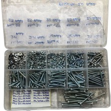  m4 yıldız silindir başlı metrik vida seti vida 215 adet-somun 215 adet-pul 215 adet toplam 645 adet
