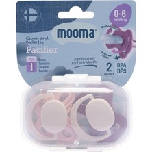 Mooma Palyaço ve Kelebek Emzik No:1 Bebek Pembesi  Kahvemsi Mor (4 Adet)