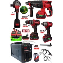 RKL-9173 Retools Bordo 5 Lı Set (4 Lü Set + 200 Amper Kaynak)