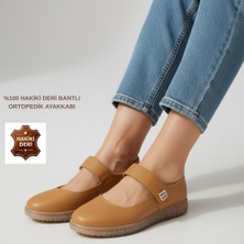 Cozi Company %100 Hakiki Deri Tam Ortopedik Bantlı Esnek Babet Ayakkabı
