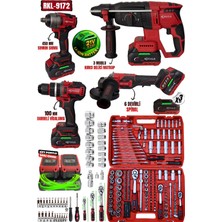 RKL-9172 Retools Bordo 5 Lı Set (4 Lü Set + 216 Parça Lokma Takımı)
