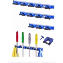 Özbience Pratik Askılı Mop Asma Aparatı, Duvara Monteli, 4 Askılı, Şık ve Dayanıklı