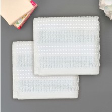 Matmel Soft Stripe 2'li Havlu Seti - Mavi - 30X30 cm