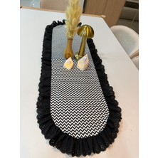 Nurgita Home Vintage Duck Keten Zigzag Desenli Runner