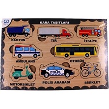 3 Adet Ahşap Kara Taşitlari Eği̇ti̇ci̇ Set