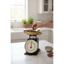 Akayev Retro Analog Mutfak Terazisi - Siyah Gövde, Gold Kase