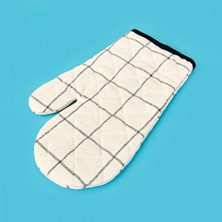 Matmel Trallies Fırın Eldiveni - Ekru / Siyah - 17X30 cm