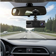 Zilvana Üç Kameralı Wifi Araç Içi Kayıt Cihazı 1080P Ön Iç Arka Gece Görüşlü Dashcam Tüm Araçlara Uyumlu