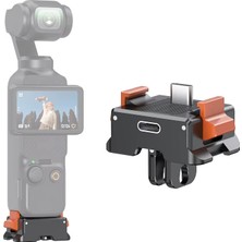 Teknoroket Djı Osmo Pocket 4 ve 3 Manyetik Şarj Standı ve Quick Release Tutucu – Type-C Şarjlı Alüminyum Tripod Adaptörü