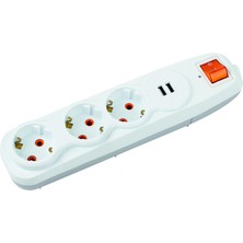 Nilson Üçlü Grup Priz Akım Korumalı 2'li Usb'li 1,5 mt 3 Adet