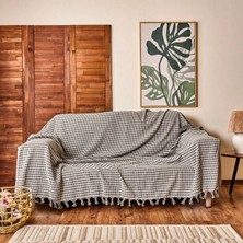 Matmel Soft Dama Koltuk Örtüsü - Ekru / Gri - 180X200 cm