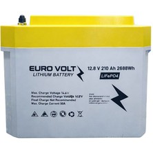 Euro Volt Lityum Battery 12.8 V 210 Ah 2688 Wh Life Po4