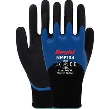 Beybi Standart Işçi Eldiveni, NMF134, Mavi, 3/4 Nitril, Ce En 388/420, 4131A, No:10