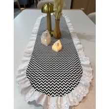 Nurgita Home Vintage Duck Keten Zigzag Desenli Runner