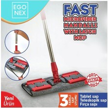 Özbience Çiftli Teleskopik Sihirli Mop, Bez ve Sap Takımlı, Kolay Temizlik