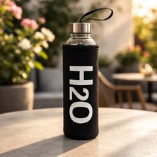 Tohana H2O Kılıflı Cam Matara - Gri / Şeffaf - 500 ml