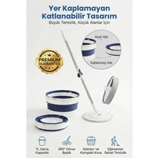 Özbience Katlanabilir Spin Mop Seti, 7l Kova, 360° Dönebilen Başlık, Ekonomik ve Pratik