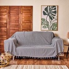 Matmel Soft Dama Koltuk Örtüsü - Ekru / Lacivert - 180X200 cm