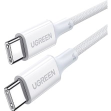 3 Adet Ugreen Usb-C 100W 3A Qc Pd Silikon Örgülü Hızlı Şarj Kablosu1 Metre Beyaz 15267
