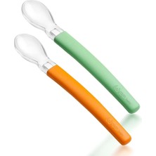 122 Wee Baby Mama Kaşığı 2 Li Yeşil-Turuncu