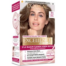 L'Oréal Paris Excellence Creme 7.1 Küllü Kumral Saç Boyası 192 ml 5 Adet