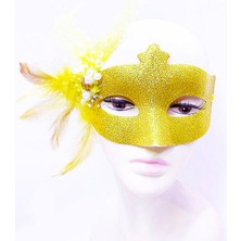Altın Renk Simli Inci Maskesi