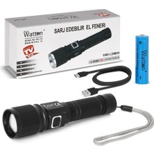 Akinco Cree Tg LED 1000 Lümen Göstergeli Fonksiyonel El Feneri WT-732