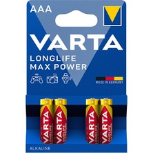 3 Adet Varta Pil Max Power 4' Lü Ince Pil