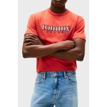 Tommy Jeans Pamuklu Regular Fit Logolu Bisiklet Yaka T Shirt Erkek T Shirt DM0DM22719 Xl0