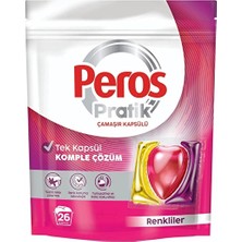Peros Pratik Çamaşır Deterjanı Kapsülü Renkliler 26 Adet