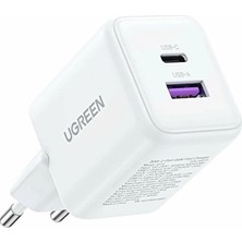 4 Adet Ugreen 30W Gan Hızlı Şarj Cihazı 2 Portlu 1xusb-A 1xusb-C Beyaz 65015
