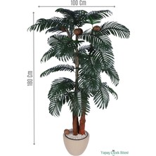 Yapay Çiçek Sitesi Yapay Tropikal Areka Palmiye Ağacı 180 cm Bohem Gri Saksıda