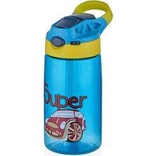 Diller Tritan, Pipetli Çocuk Matarası 500 Ml, Kilitlenebilir Turkuaz Dinozor (3 Adet)
