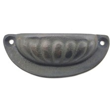 Die Grup Antika Tarz Dekoratif Pirinç Istiridye Tas Mobilya Kulbu - 37X87 Mm, Oksit DIE-RSTG34