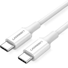 3 Adet Ugreen Usb-C 100W 5A Qc Pd Hızlı Şarj Kablosu 1 Metre Beyaz 60551