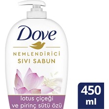 2 Adet Dove Sıvı Sabun Lotus ve Pirinç Sütü 450ML