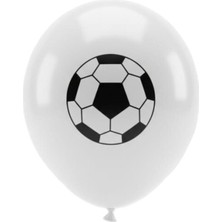 Jojo Balloons 12" Taraftar Siyah Beyaz Baskılı Balon 6'lı 4 Adet