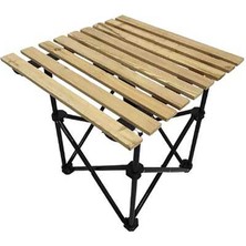Evvon Katlanır Ahşap Tablalı Kamp Masası 50X50 cm 5 Adet