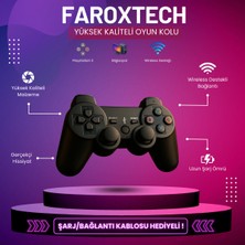 FaroxTech Wireless Ps3 & Pc Oyun Kolu – Şarj Kablosu Hediyeli, Uzun Pil Ömrü, Gerçekçi Hissiyat