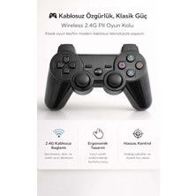 FaroxTech Ps2 ve Ps1 Uyumlu Kablosuz Oyun Kolu - 2.4g Wireless Analog Dualshock Gamepad - Siyah